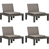 vidaXL Loungesessel anthrazit 4 St.