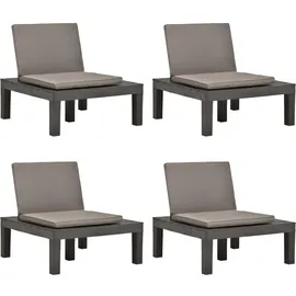 vidaXL Loungesessel anthrazit 4 St.