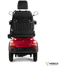 VELECO Faster Elektromobil 4-Rad mit Kapitänssitz hohe Rückenlehne 12 km/h 1000 Watt rot
