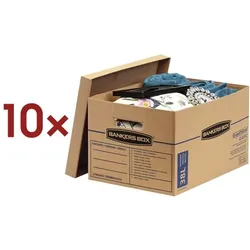 Bankers Box System 10 Stück Umzugskartons »SmoothMove Umzugsbox« 33,5/47/27 cm braun, 33.5x27x47 cm
