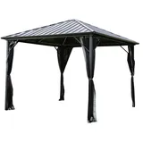 Home Deluxe LED Solar Pavillon Azur 3 x 3 m schwarz