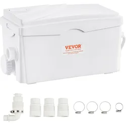 VEVOR Hebeanlage, 350 W, 6000 l/h Durchfluss, 7M Förderhöhe, Abwasserpumpe mit 3 Wassereinlässen für Keller, Küche, Spüle, Dusche, Badewanne, Wäscheabwasserentsorgung, Aufspülmaschine