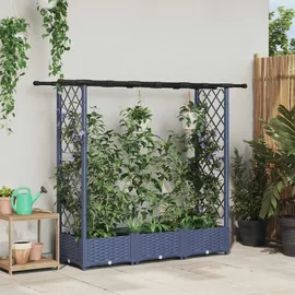 vidaXL Hochbeet mit Rankgitter und Dach 164 x 40 x 123 cm Grau