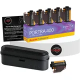 Clikoze 35-mm-Filmpaket enthält Kodak Portra 400 35 mm 5-Farb-Negativfilm, 36 Belichtungen mit schwarzem Kodak-Filmetui für 5 Filmrollen und Clikoze Kamerafilm-Fotografie-Tipps Karte