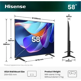 Hisense 58A6S 58" UHD 4K Smart TV