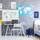 Relaxdays Samthocker gepolstert 39 x 31 x 38 cm Blau