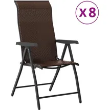 vidaXL Gartenstuhl 59,2 x 92,2 x 28,3 cm braun 8 St.