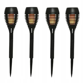 OEM Solar Fackel plastik Flacker-Effekt Ø7.5cm H.27cm schwarz 4 Stück