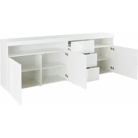 borchardt Möbel Sideboard 200 x 72 x 35 cm Weiß / Glänzend