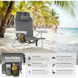 Tectake Aluminium Strandstuhl Grau