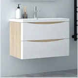 Aica Sanitär Waschtisch Unterschrank Waschbecken MDF Badmöbel Waschbeckenunterschrank 80 cm