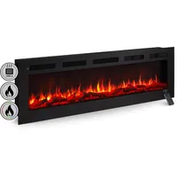 BALDERIA LE-60 Elektrokamin Wandkamin oder Einbaukamin Heizung 3D-Flammeneffekt Schwarz