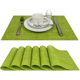 Delindo Lifestyle Tischsets Platzsets Capri, abwaschbar, im 6er-Set, grün, Tisch Unterlage ist abwischbar