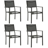 vidaXL Gartenstuhl-Set 63 x 54 x 90 cm schwarz/anthrazit 4 St.