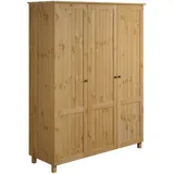 Kleiderschrank HOME AFFAIRE "Juventus, Drehtürenschrank, Schrank", beige (natur), B:143cm H:180cm T:51cm, Massivholz, Schränke, mit 3 Türen, 143 cm breit, aus massiver Kiefer, FSC-zertifiziert