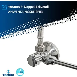 tecuro Doppeleckventil Eckventil 1/2 Zoll (DN 15) Chrom/Silberfarben
