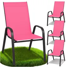 Zolta Metall-Gartenstühle Stapelstuhl 55 x 80 x 89 cm rosa 4 St.