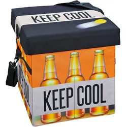 Ebuy24 Fabo Aufbewahrungsbox Kühltasche, Hocker, mit Deckel, schwarz, weiss, orange.