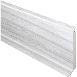 Logoclic Sockelleiste Hartschaumkern Esche-Weiß 60 mm x 14,4 mm x 2500 mm