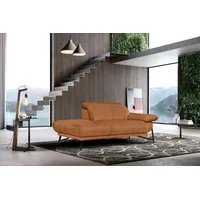 Egoitaliano Ottomane Anais, erstklassiges Designsofa, Breite 179 cm, Fußfarbe schattengrau, Kopfteil verstellbar, Luxus-Microfaser Lederoptik, brandy braun