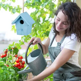 Relaxdays Deko Vogelhaus Hellblau