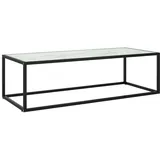 vidaXL Couchtisch Schwarz mit Weißem Glas in Marmor-Optik 120x50x35 cm