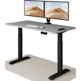 Desktronic HomeOne Höhenverstellbarer Schreibtisch Schwarz - Grau 140x70cm