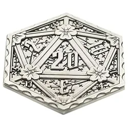 D20 Coin - Silberfarben