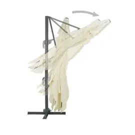 vidaXL Ampelschirm mit Aluminium-Mast 400 x 300 cm Sandweiß