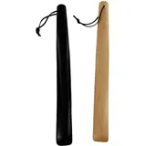 Psxixjsm 2Pcs Schuhlöffel Holz 39 cm, Praktischer Schuhlöffel mit Aufhängeband robustes Design für einfaches Anziehen von Schuhen, Universeller Schuhanzieher komfortabel für jedes Alter