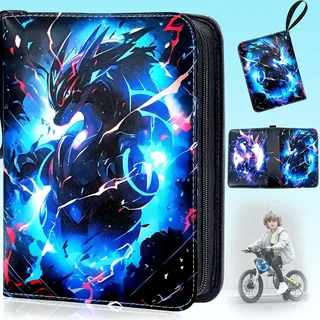 Cerkkapo Sammelalbum für Pokemon, KartenSammelalbum, Sammelalbum für Pokemonalbum,400 SammelkartenAlbum, 4 Taschen 50 Seiten Tragbar Wasserdicht PU Karten Halter Sammelkartenalben, SammelalbumKarten