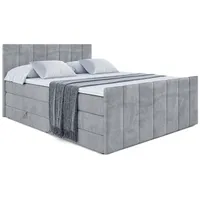 Altdecor Boxspringbett Grau, Höhe ca. 20 cm, 200x200 cm,