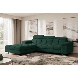 altdecor Ecksofa Cord mit Schlaffunktion 2-Sitzer Grün