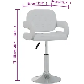 vidaXL Esszimmerstühle 2 Stk. Drehbar Weiß Kunstleder