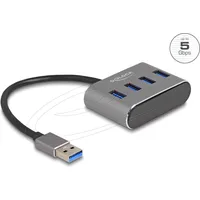 DeLock 63190 USB-Hub 4 Port USB-A USB 3.1 Gen1 5 GBit/s Schwarz 63190