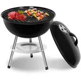 SunJas Holzkohlegrill CA-60., BBQ Kugelgrill Standgrill Rundgrill Kohlegrill Gartengrill schwarz