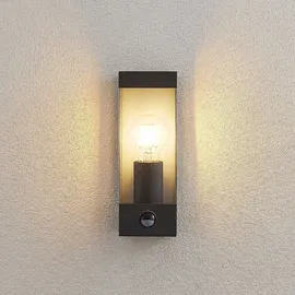 LINDBY Außenwandleuchte Aluminium 25,0 cm mit Bewegungsmelder grau