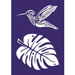 Rayher Siebdruckschablone Kolibri blau