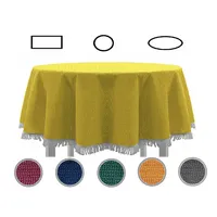 EXKLUSIV HEIMTEXTIL Gartentischdecke mit Fransen Tischdecke Classic Outdoor PVC
