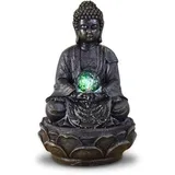 Zen'Light - Zimmerbrunnen Buddha Meditation Lotus mit farbwechselnder LED-Beleuchtung - Moderne Zen-