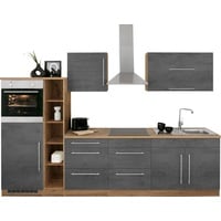 Kochstation Küchenzeile »KS-Samos«, ohne E-Geräte, Breite 300 cm, grau