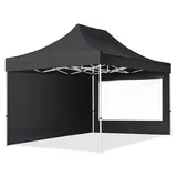 TOOLPORT Faltpavillon Economy 3 x 4,5 m inkl. 2 Seitenteile schwarz 59358