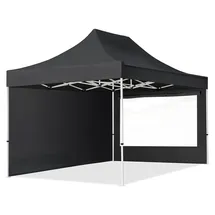 TOOLPORT Faltpavillon Economy 3 x 4,5 m inkl. 2 Seitenteile schwarz 59358