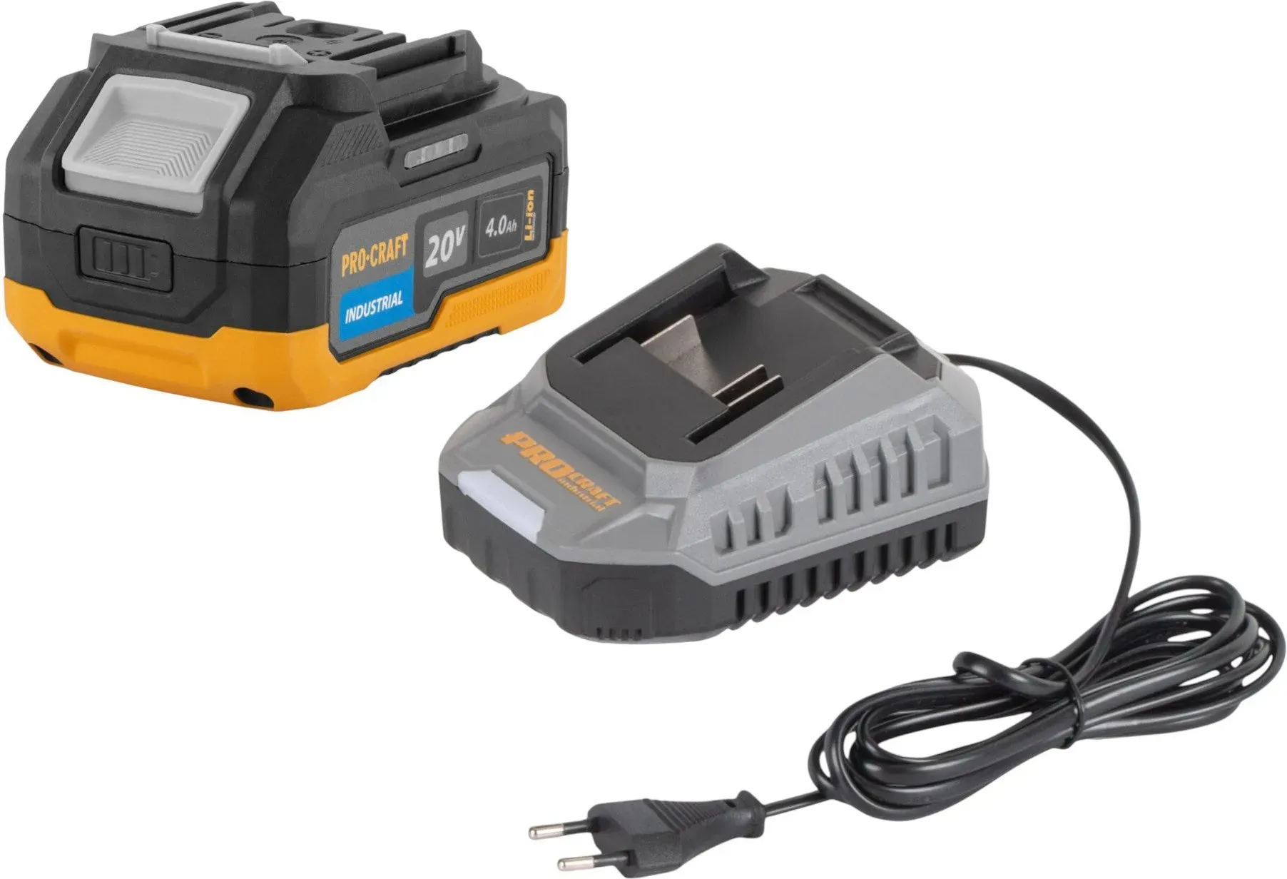 Procraft Starter Pack 20 V C20/2 Ladegerät 2 A + 1x 20/4 Industrial Akku 4,0 Ah
