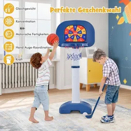 Costway Basketballkorb 4 in 1 blau 100 - 140 cm