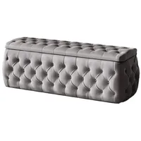 Fun Möbel Polsterhocker Hocker ERNESTO in Stoff Elisa Velvet (inkl. Stauraum, auch im Set erhältlich), in 4 Größen und 9 Farben grau 180 cm x 50 cm x 45 cm