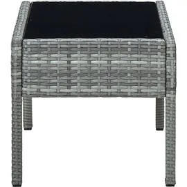 vidaXL Gartentisch Grau 75x40x37 cm Poly Rattan