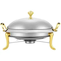 3Liter Speisewärmer Chafing Dish Warmhaltebehälter Wärmebehälter für Haushalt Cafeterias Hotelrestaurants Schulkantinen Bankette Buffets Frühstücksbereiche in Hotels Brunch Catering Partys Gold