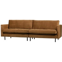Wohnzimmer Couch in Honigfarben Samt Retro Design