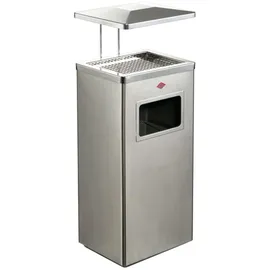 Wesco Standascher mit Dach edelstahl matt aus Edelstahl, 19 Liter Volumen, inkl. Sieb und Dach, Edelstahl-Einsatz, wetterfest, Outdoor